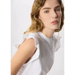 Whistles Frill Sleeve Broderie Tee